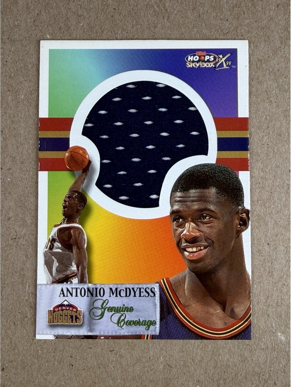 ANTONIO MCDYESS 2000 HOOPS FLEER SKYBOX GENUINE COVERAGE JERSEY PATCH